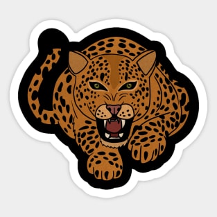 Leopard Stalking, Tropical Animal, Love Cats Sticker